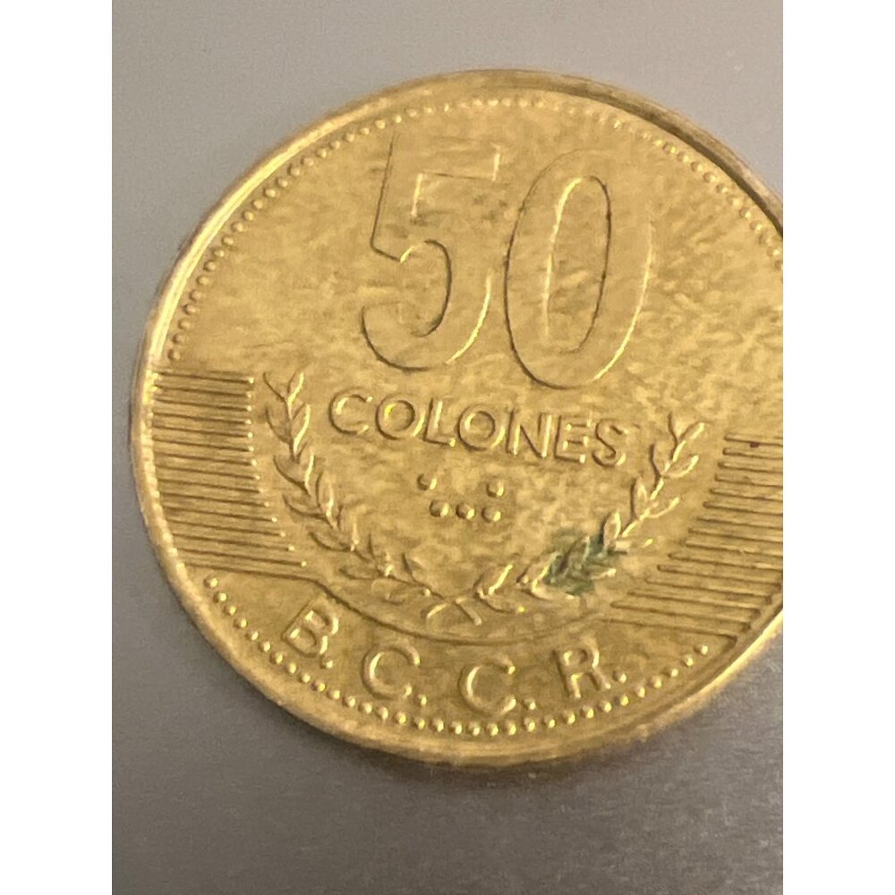 Vintage 2002 Costa Rica 50 Colones Coin Bronze